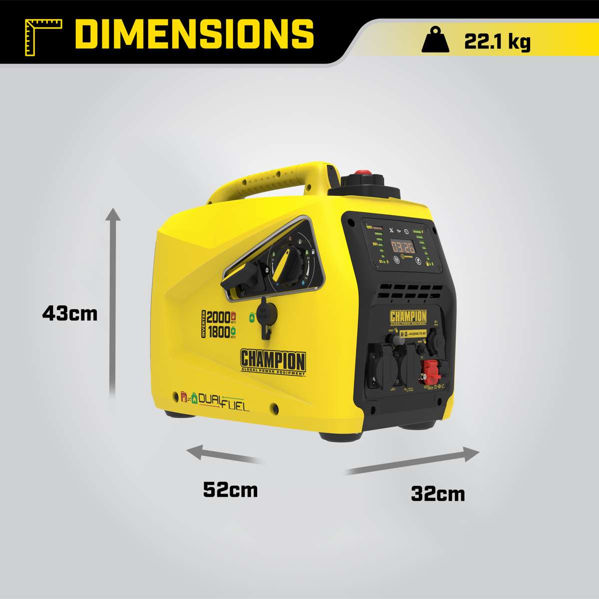 Champion 2000 Watt LPG Dual Fuel Inverter Generator