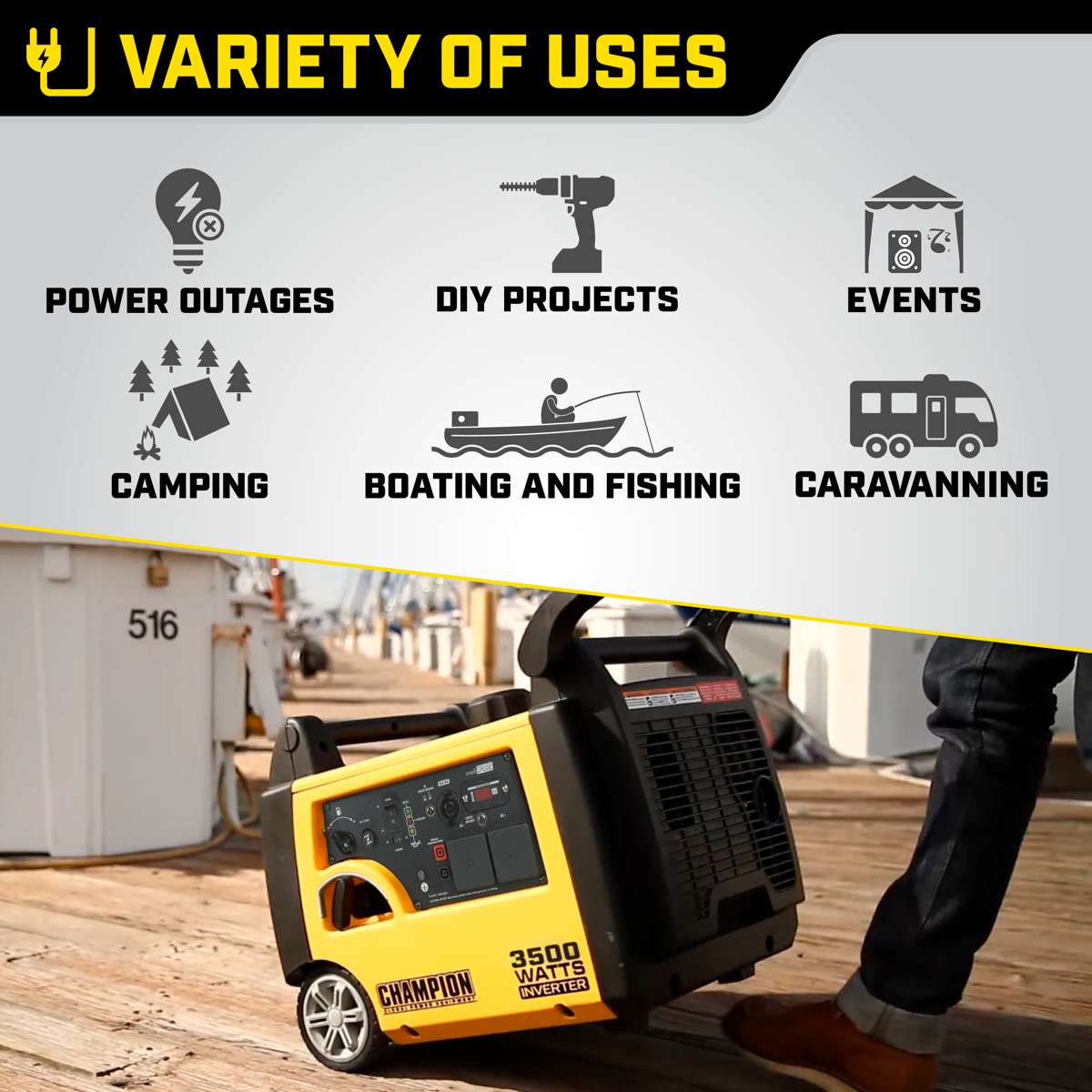 Champion 3500 Watt Inverter Petrol Generator