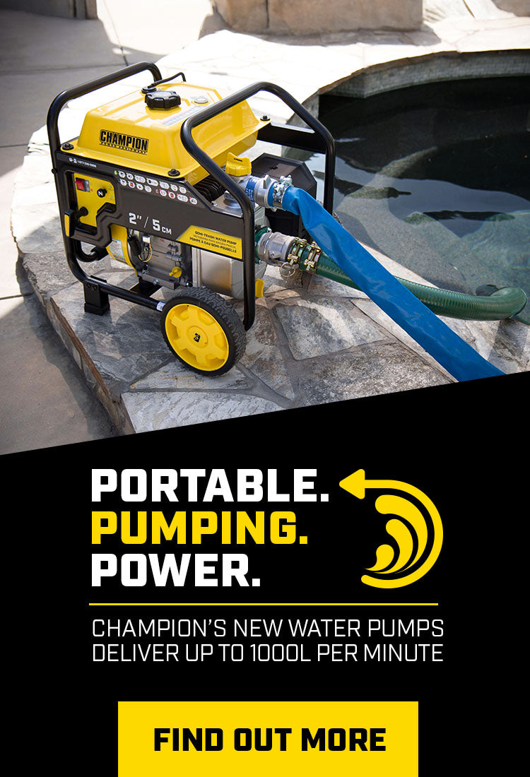 Portable. Pumping. Power. Champions New Water pumps